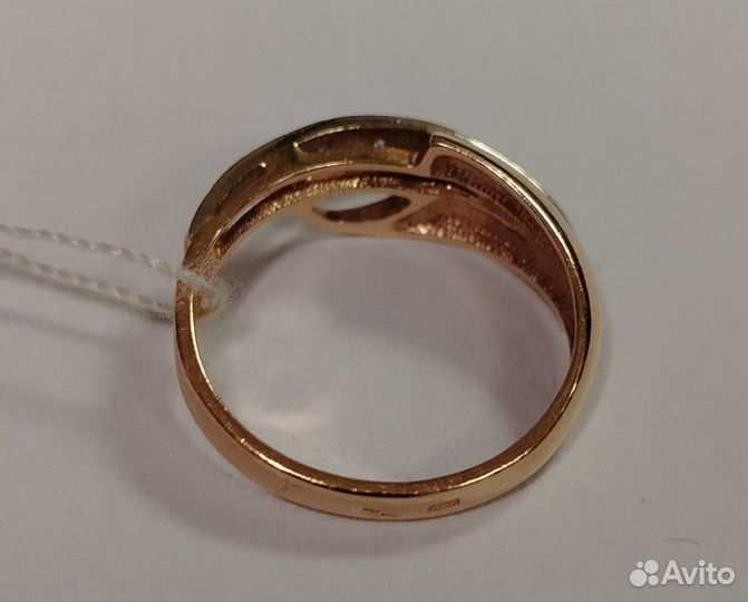 Золотое кольцо с фианитами(23060)