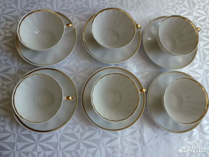 Чайные пары из фарфора Дулёво