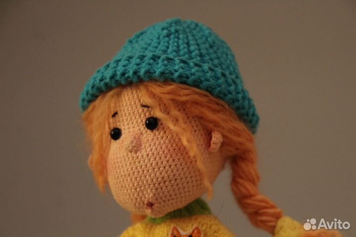 Кукла вязаная ручной работы Обезьянка 24 см