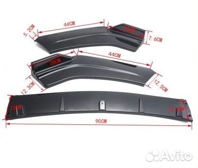 Накладка переднего бампера - черная