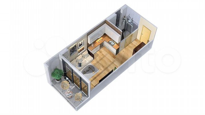 Квартира-студия, 25,6 м² (Грузия)