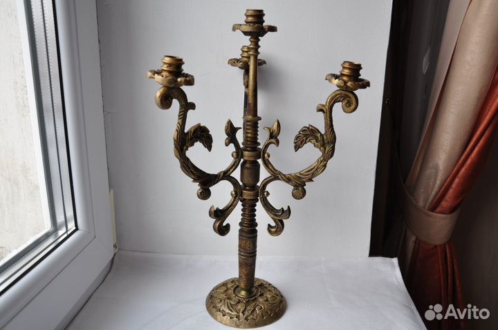 Подсвечник, канделябр бронзовый