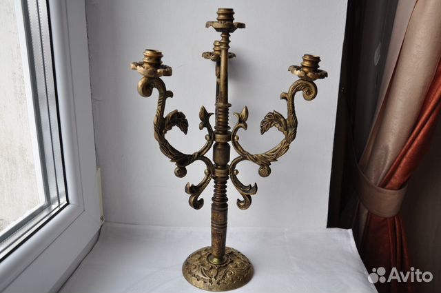 Подсвечник, канделябр бронзовый