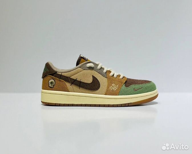 Кроссовки dunk LOW, крем, принт