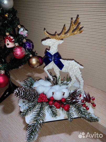 Поделка в детский сад (олень). Новогодний декор