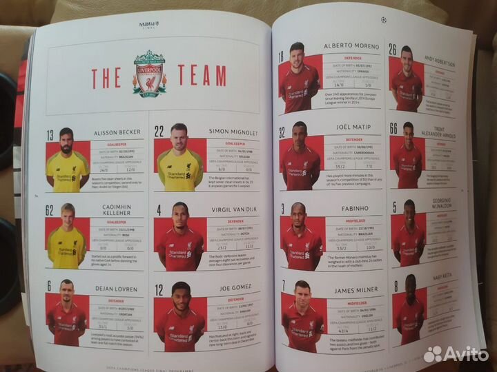 Матчевый буклет финала лч 2019