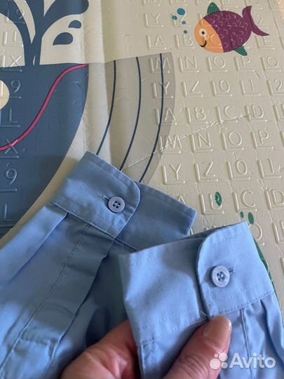 Рубашка школьная Next 134-140 голубая