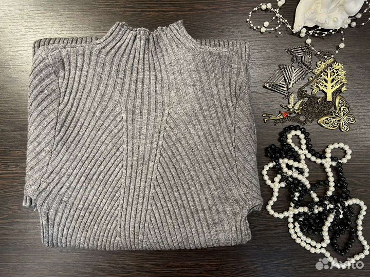 Платье лапша серое