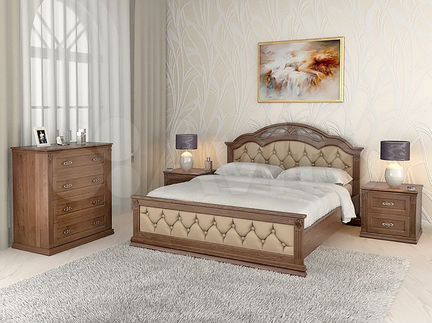 Кровать серия Лаура из натурального дерева