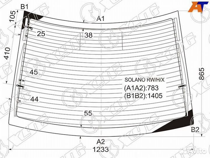 Стекло заднее Lifan Solano
