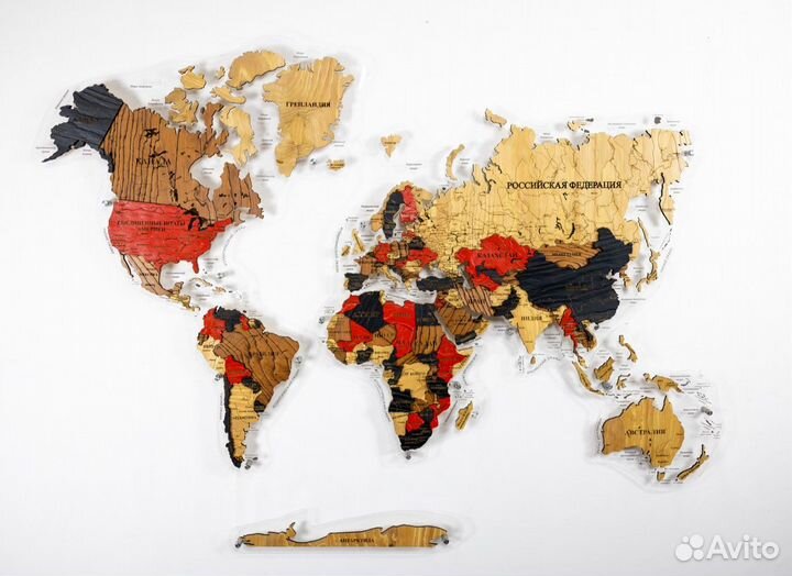 Деревянные карты мира