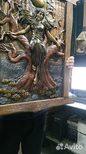 Панно-барельеф. Славянская мифология богиня Мара