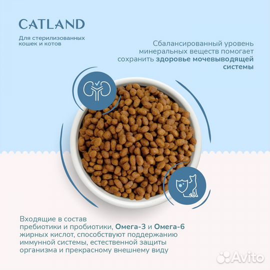 Сухой корм для стерилизованных кошек Catland 1,3кг