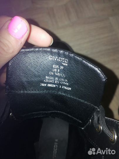 Hm ботинки чёрные лаковые