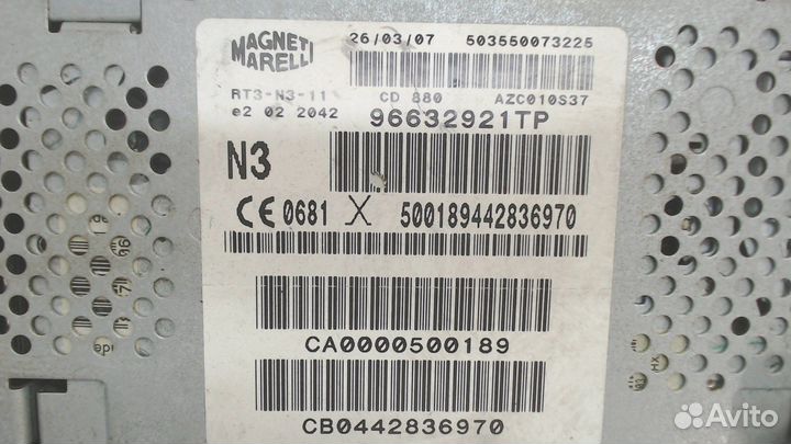 Магнитола Peugeot 607, 2006