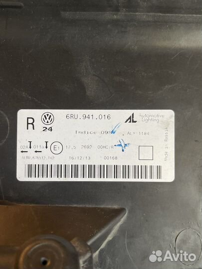 Фары на volkswagen polo