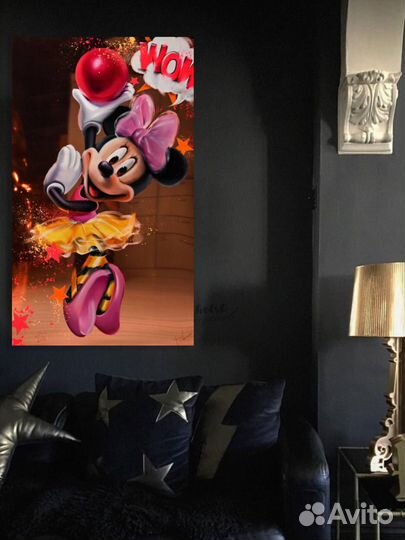 Картина на холсте скрудж макдак в интерьер, бар