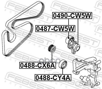 Ролик обводной mitsubishi lancer CY 08- 0488-CY4A