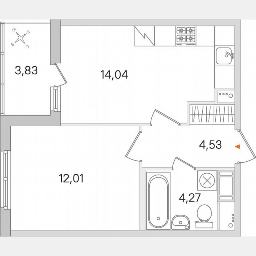 1-к. квартира, 36,8 м², 8/8 эт.