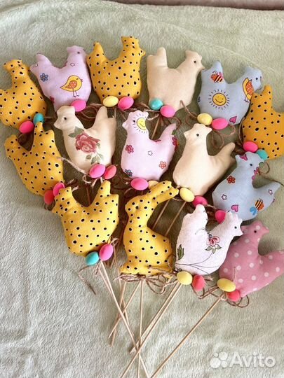 Пасхальный декор, кролик-топпер, курочка-топпер