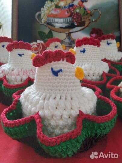 Вязаные курочки для яиц на Пасху