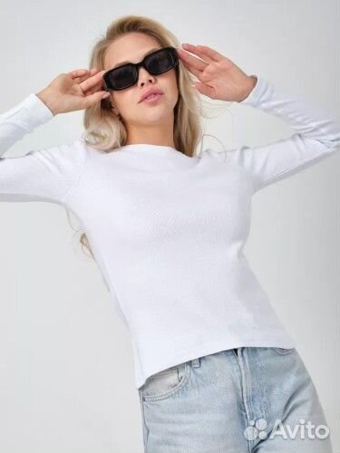 Водолазка белая в рубчик 44 размер