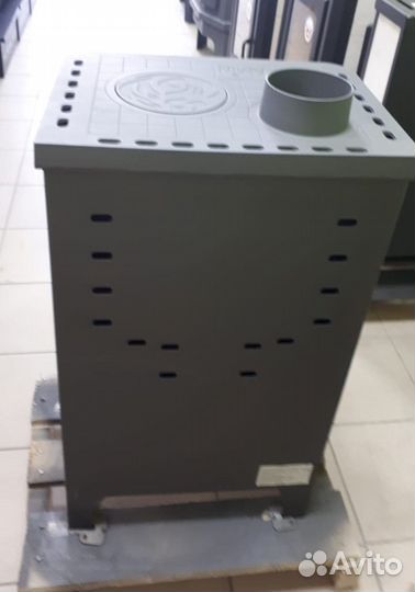 Печь-камин Бавария Оптима с плитой незабудка