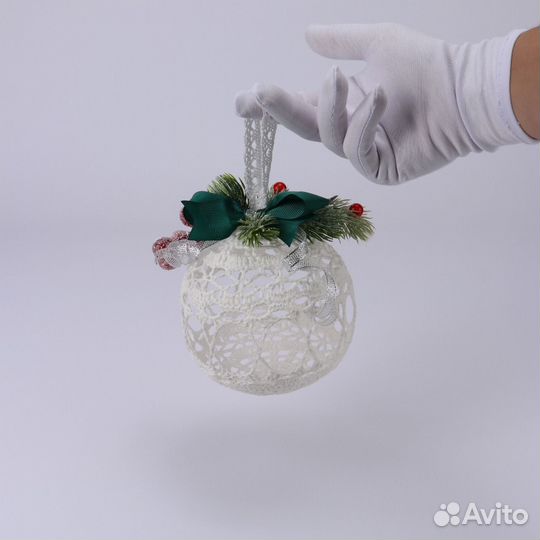 Елочный шар.Новогодний сувенир:Шар ажурный.Подарок