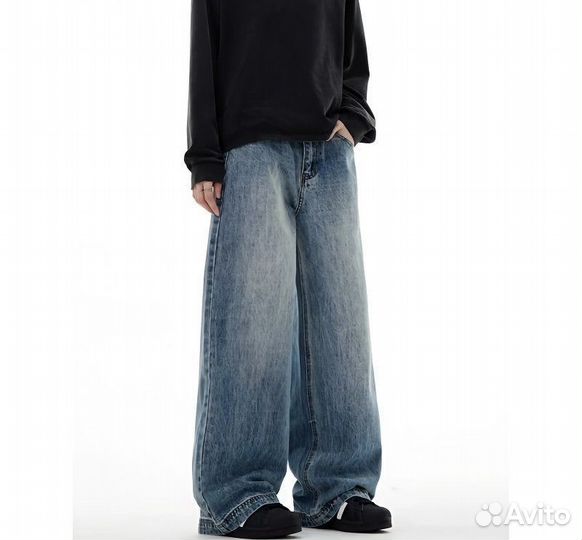 Джинсы широкие прямые трубы