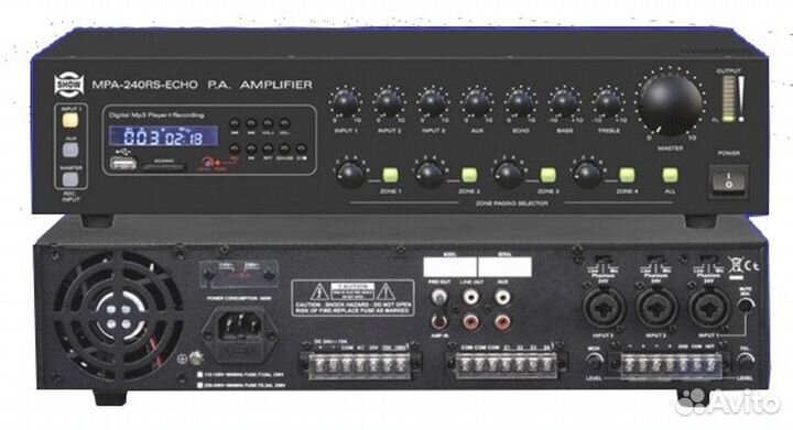 Усилитель комбинированный show MPA-240RS