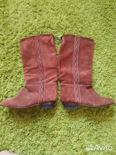 Сапоги натуральная замша Италия