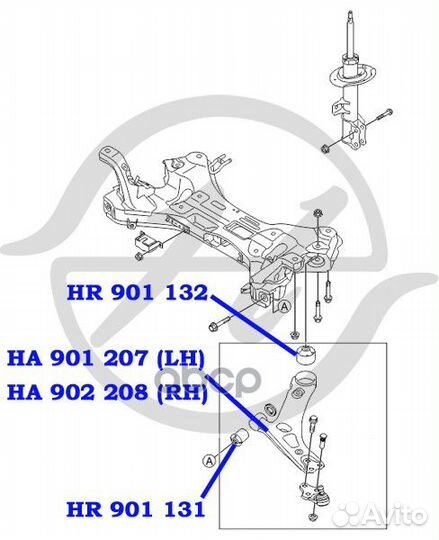 С/блок ниж.рычага перед. перед. HR901131 Hanse