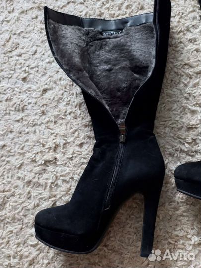 Зимние сапоги натуральная замша