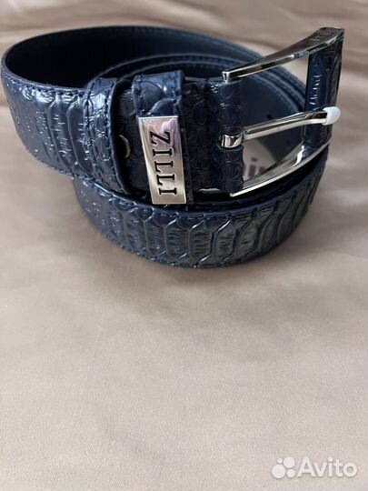 Zilli ремень кожа под рептилию синий цвет