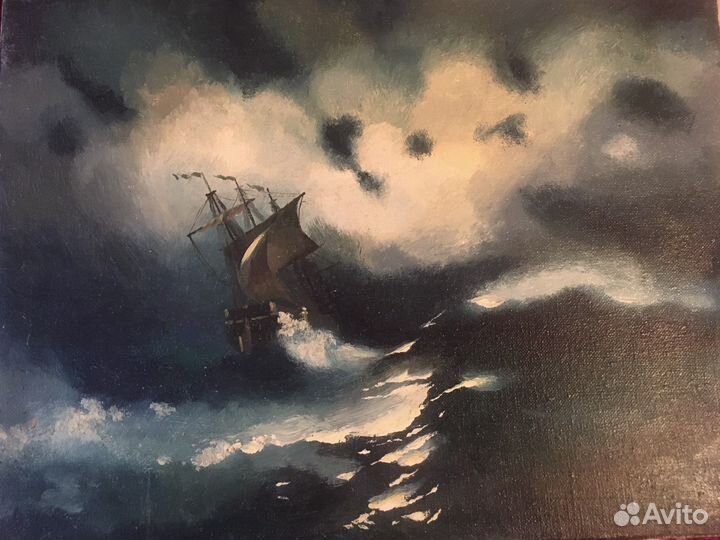 Картина маслом на холсте море