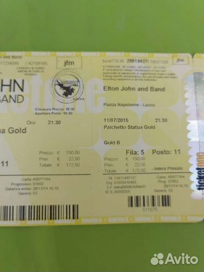Билет на концерт Elton John