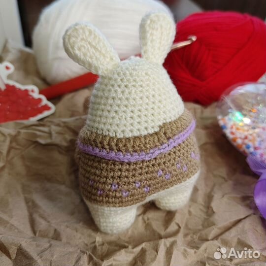 Зайка с сердечком ручной работы