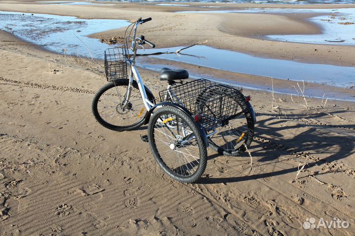 Мощный трехколесный велосипед для взрослых 26