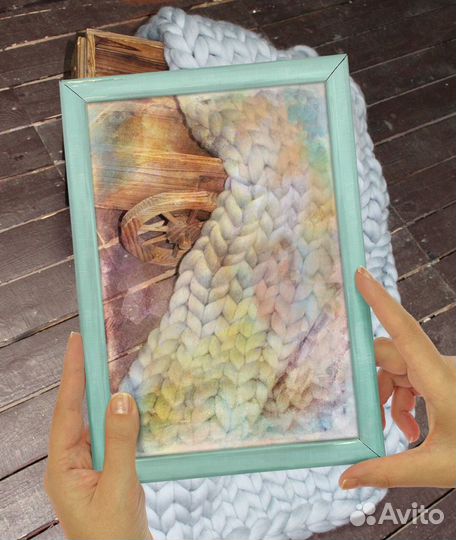 Плед из Толстой пряжи, подходит для фотосессии