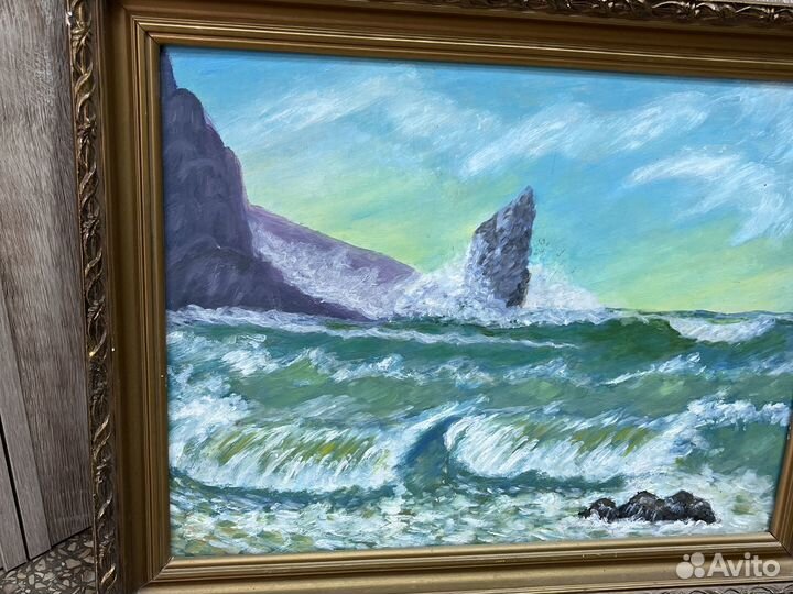 Картина —-прибой—-крым