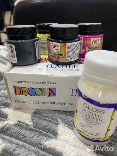 Акриловые краски для ткани, набор для творчества