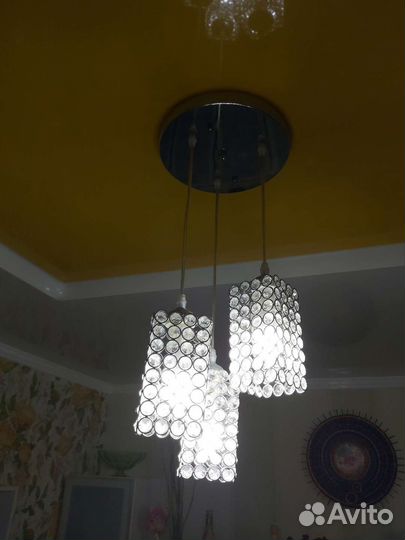 Светильник стеклянный б/у