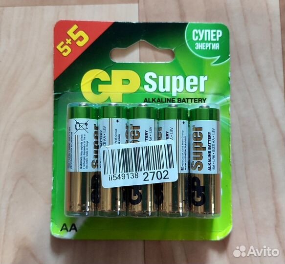 Батарейки аа GP super, 10шт, новая упаковка