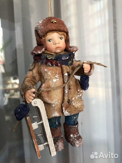 Елочная ватная игрушка