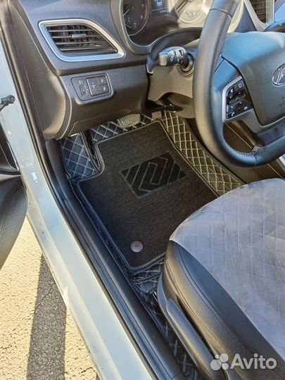 Коврик в машину эко кожа 3d