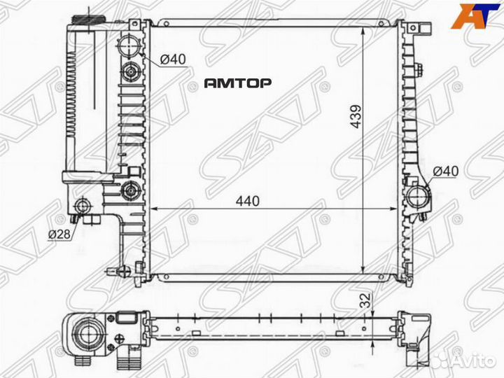 SAT BW0001 Радиатор BMW 3-Series 81-00