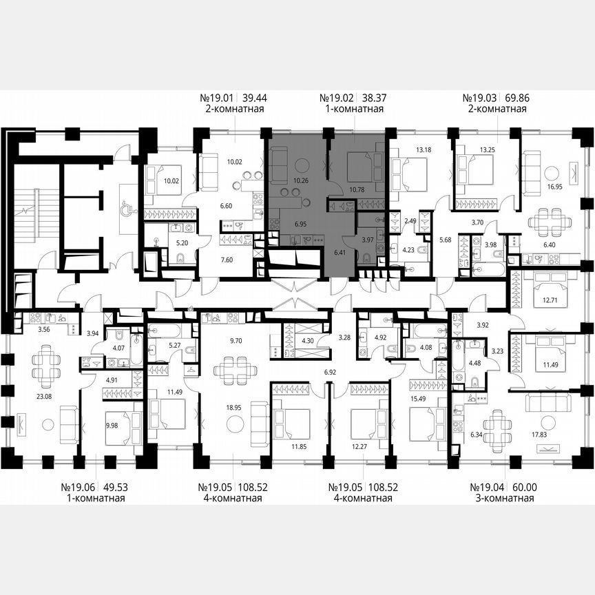 1-к. квартира, 38,4 м², 19/21 эт.