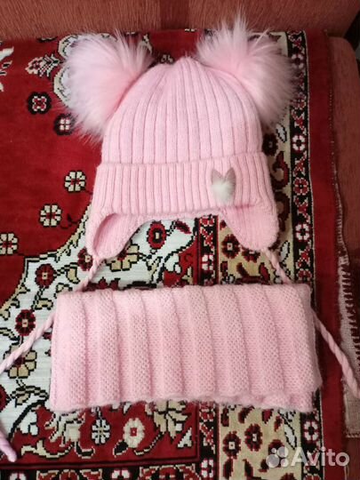 Шапка с шарфом