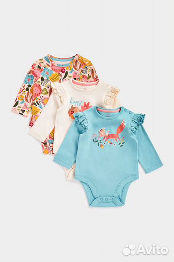 Боди 3 шт. Mothercare для девочки, 56 см (2 мес.)