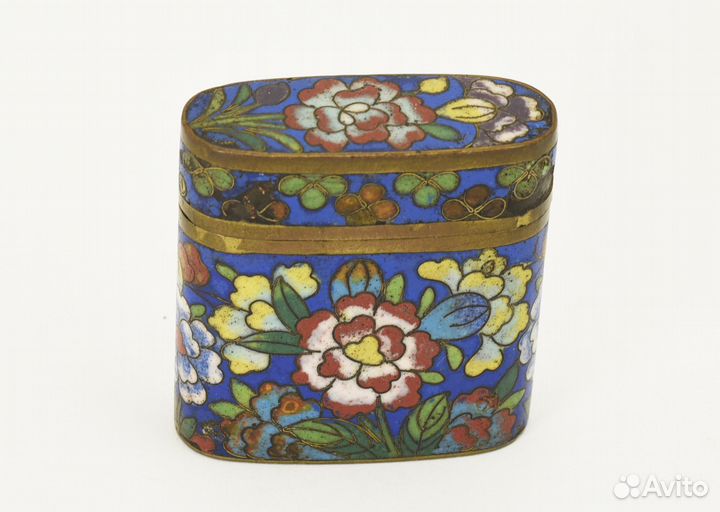 Старинная табакерка эмаль клуазоне Китай